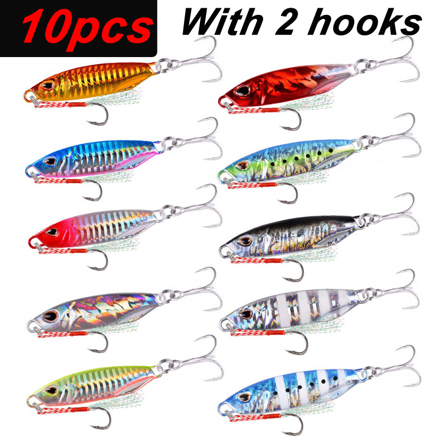 Fishing Lure Spinnerbait - 10Pcs Long Cast Metal Bait Spinner