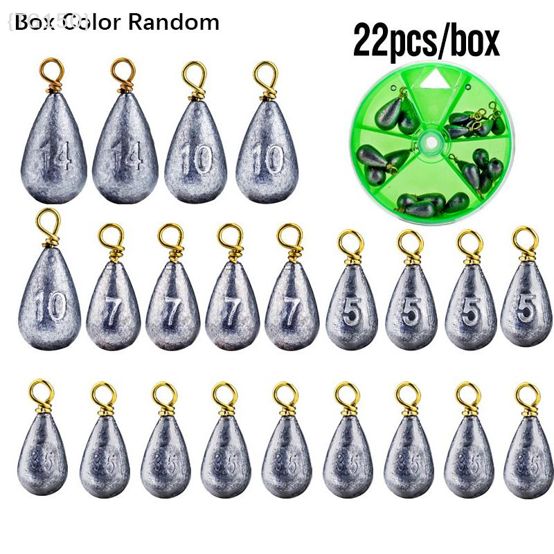 Fishing Lure Box - 【TG150】22Pcs/Box Fishing Bait Lead Sinkers -
