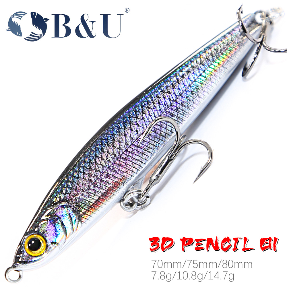 Fishing Lure Jerkbait - B&U Sinking Pencil Jerk Fishing Lure