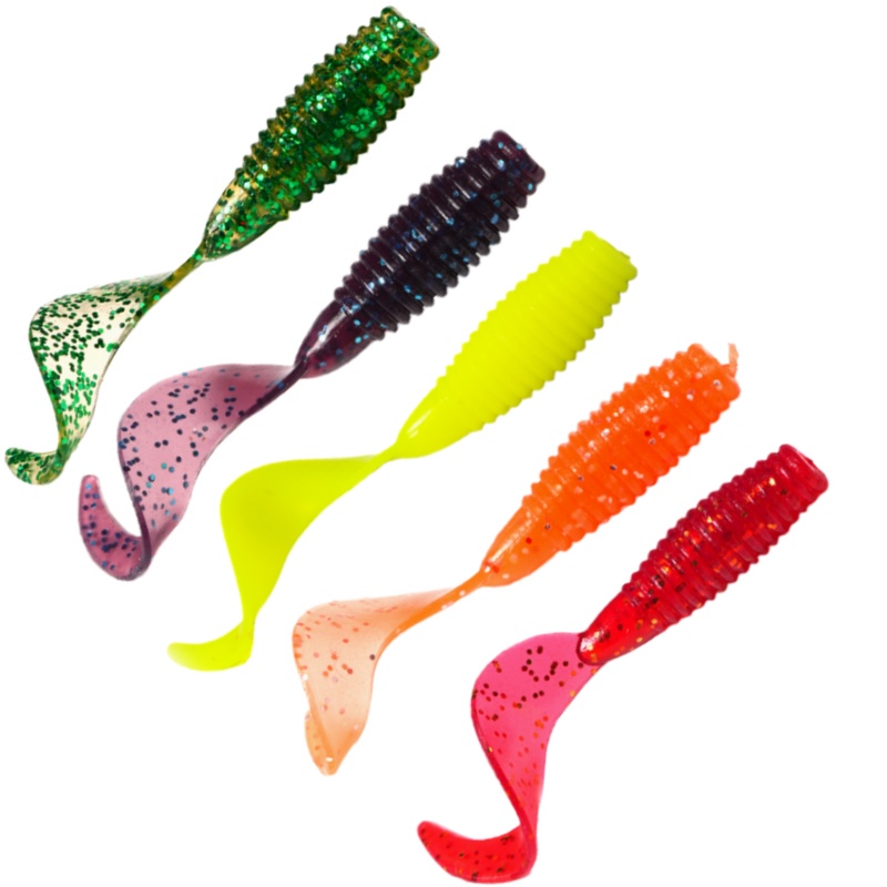 Fishing Lure Soft Plastic - Wondersee 50PCS Soft Bait Worm Fishing