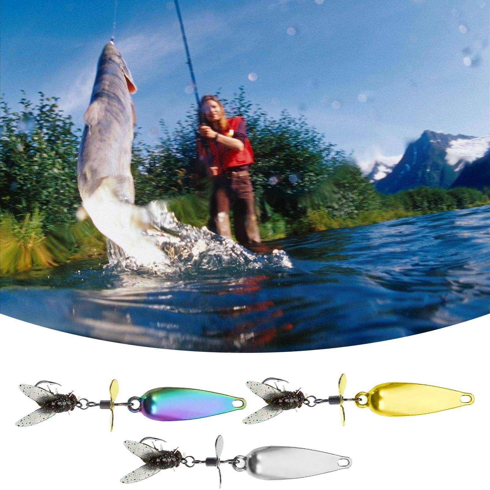 3 Pack Metal Spinner Baits 3D  - Fishing Lure Blade Bait review and price