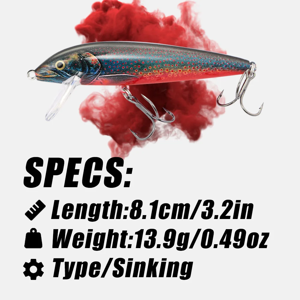 B&U 80mm Sinking Minnow Wobbli - Fishing Lure Swimbait review and price