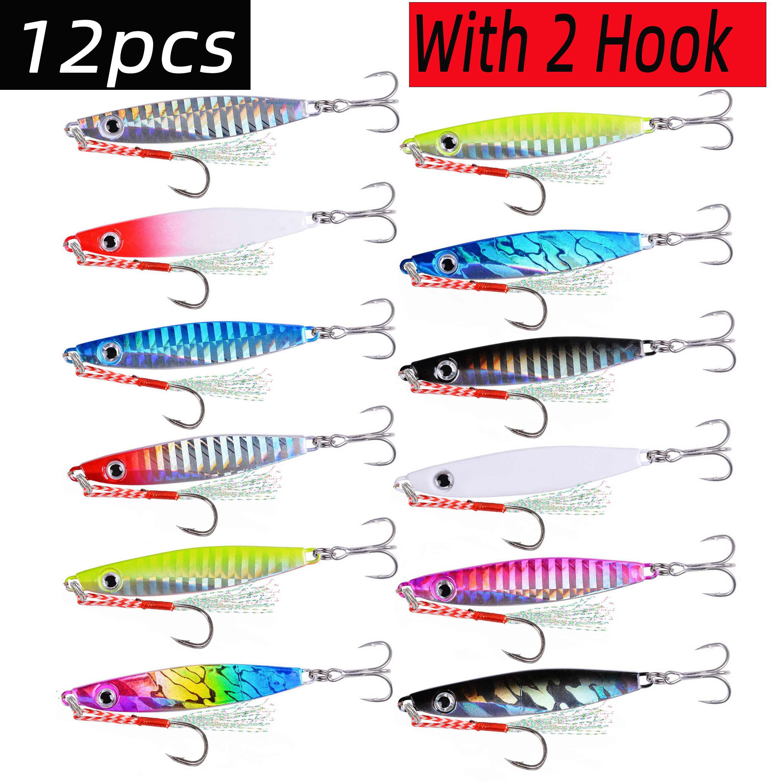 12pcs Fishing Metal Lures Jig  - Fishing Lure Blade Bait review and price